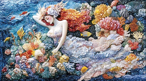 Dreaming Mermaid in Underwater Kingdom