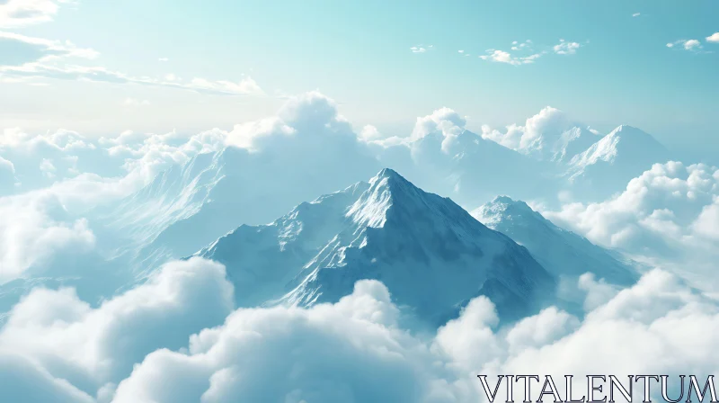 AI ART Snowy Mountains in the Sky