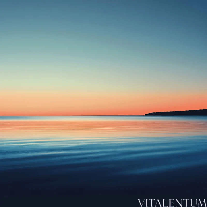 Tranquil Sunset Over the Sea AI Image