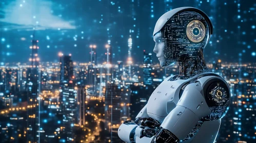 Futuristic Cyborg Contemplation