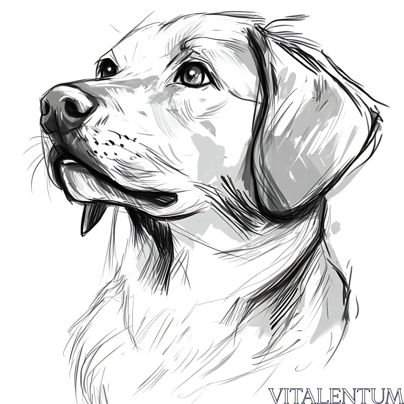 Dog Sketch Portrait Illustration AI Image