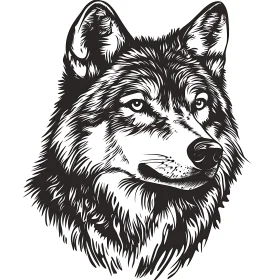 Striking Wolf Head Illustration