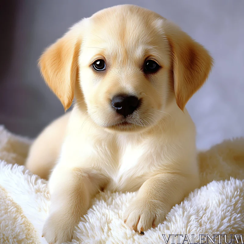 Golden Retriever Puppy Portrait AI Image