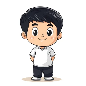 Cute Cartoon Boy Character Illustration