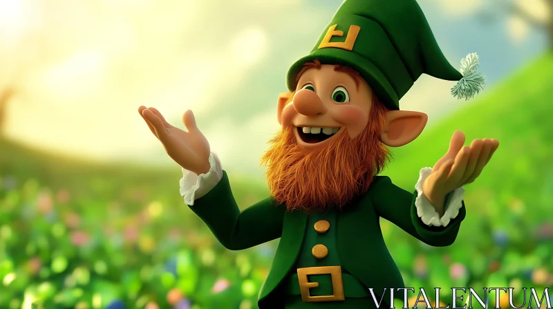 Happy Leprechaun St. Patrick's Day Celebration AI Image