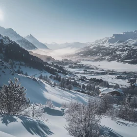 Snowy Mountain Village Vista