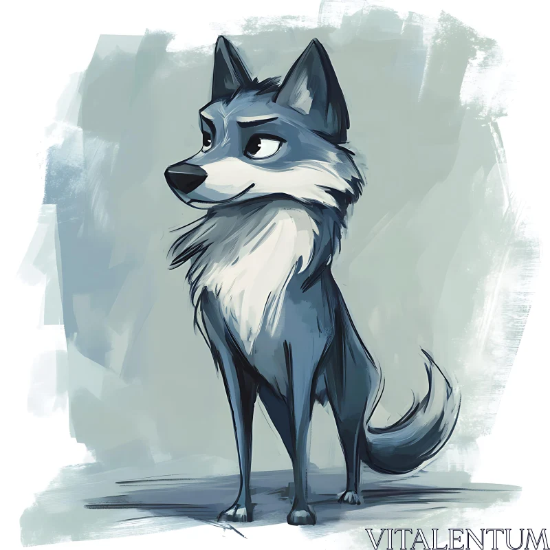 AI ART Stylized Wolf Character Design