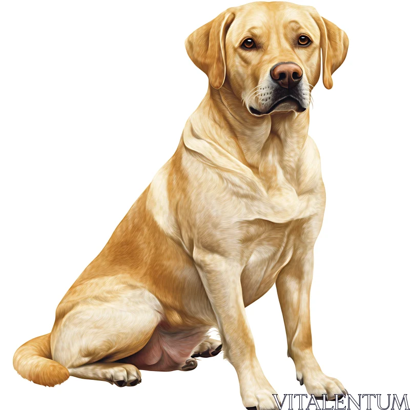 Golden Labrador Dog Illustration AI Image