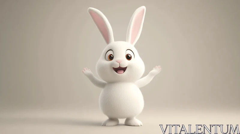 AI ART Charming White Bunny Character