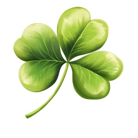 Vibrant Green Clover on White Background