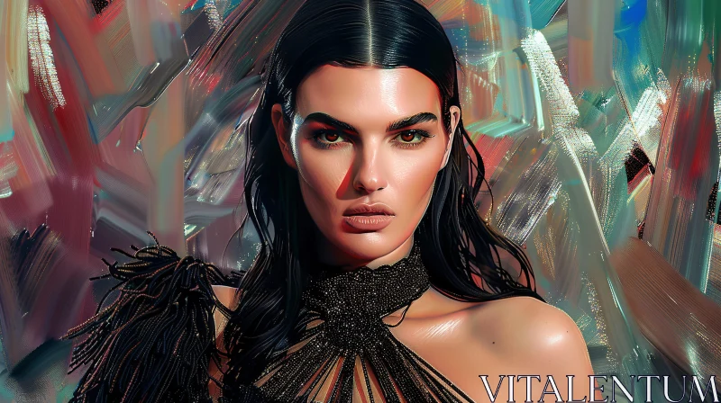 Kendall Jenner Striking Fashion Portrait AI Image