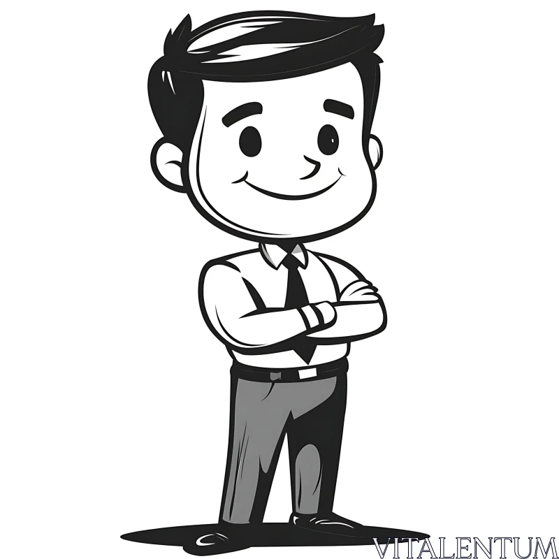 AI ART Illustrated Businessman Cartoon Character