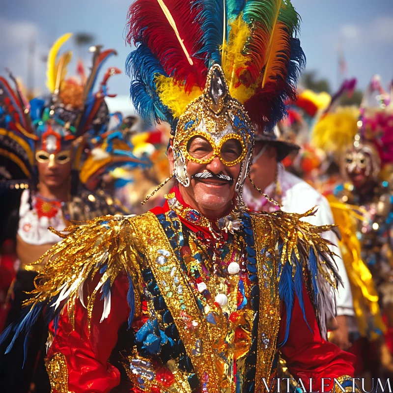 AI ART Man in Ornate Carnival Costume