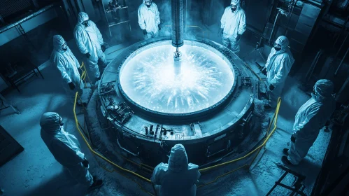Scientists Observe Glowing Device in Sterile Lab