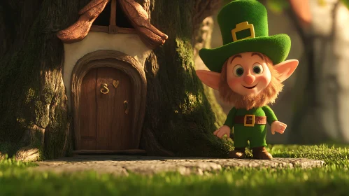 Whimsical Leprechaun Cartoon Illustration