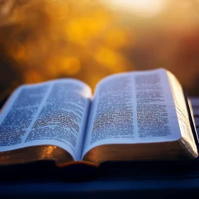 Golden Light on Open Book Pages