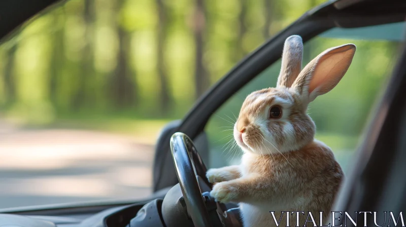 AI ART Hare Behind the Wheel