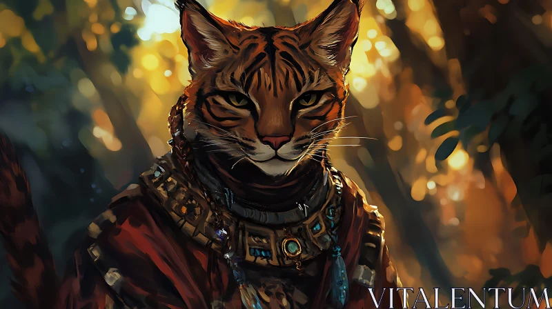 Feline Royalty: A Portrait of a Noble Cat AI Image