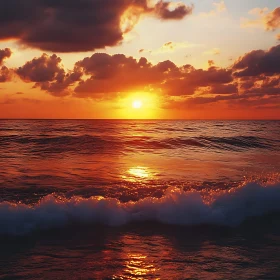 Ocean Sunset with Waves