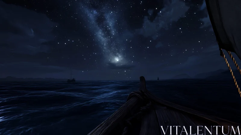 AI ART Celestial Navigation: A Night at Sea