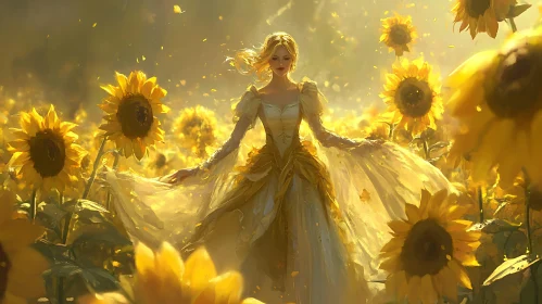Lady in Yellow Field