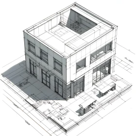 Modern Two-Story House 3D Blueprint