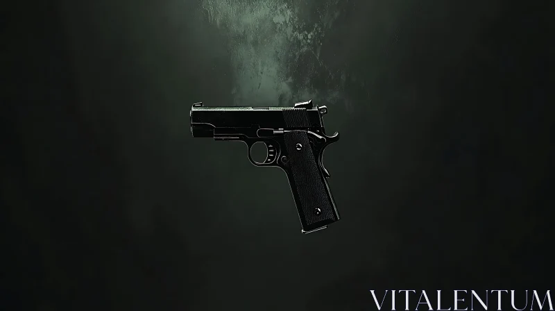 Still Life of a Black Handgun AI Image