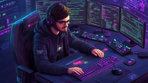 Programmer in Neon Cyber Environment