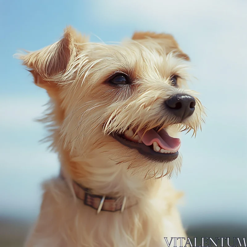 Happy Fluffy Dog in Sunshine AI Image