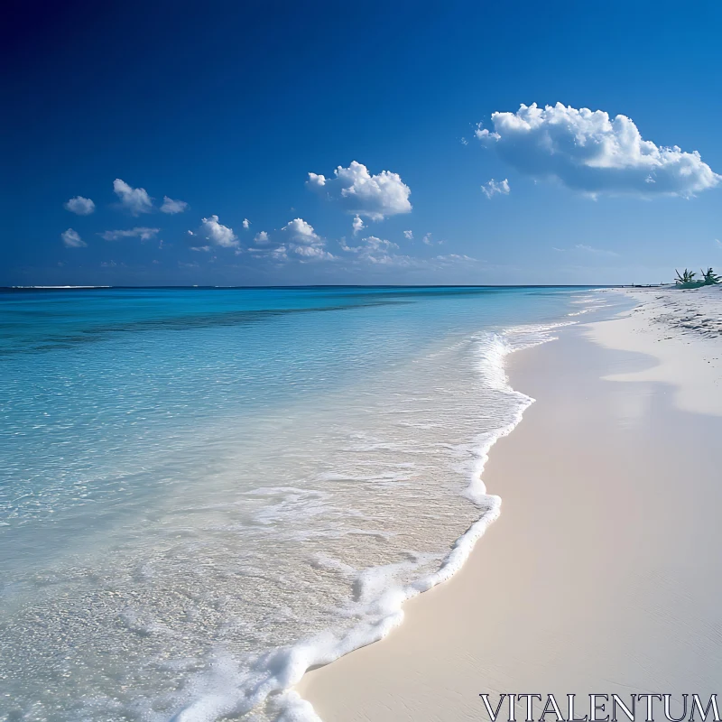 AI ART Peaceful Ocean View with White Sand