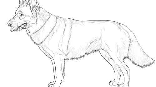 Monochrome Dog Sketch