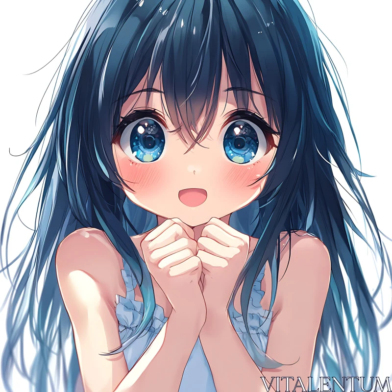 Adorable Anime Girl Illustration AI Image