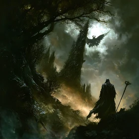 Gothic Wizard in a Dark Fantasy World