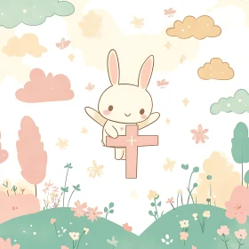 Cute Easter Bunny Cartoon Image