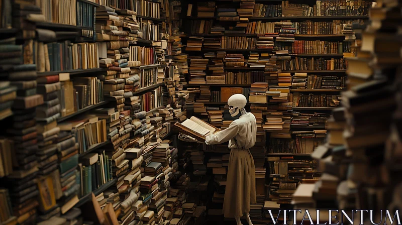 Grim Reader in Endless Library AI Image