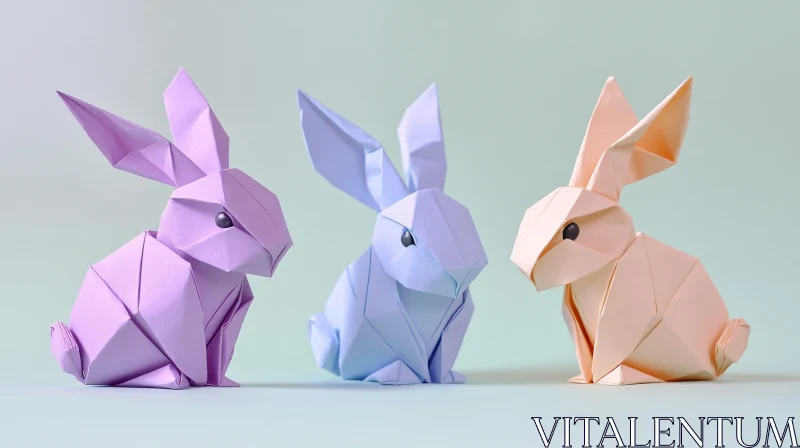 Three Paper Rabbits AI Image