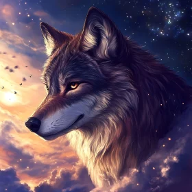 Celestial Wolf Portrait