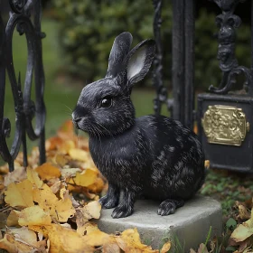 Autumnal Black Rabbit Portrait