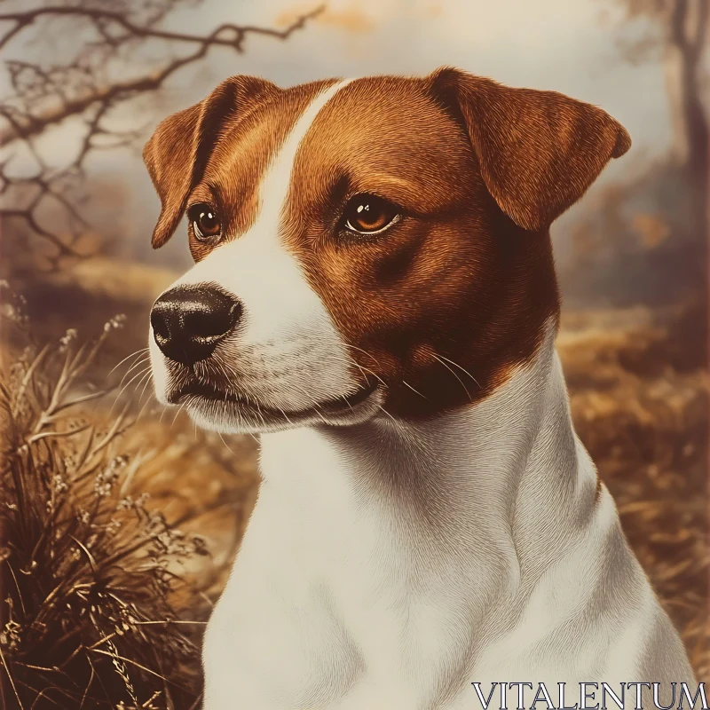 Dog Portrait in Detailed Realism AI Image