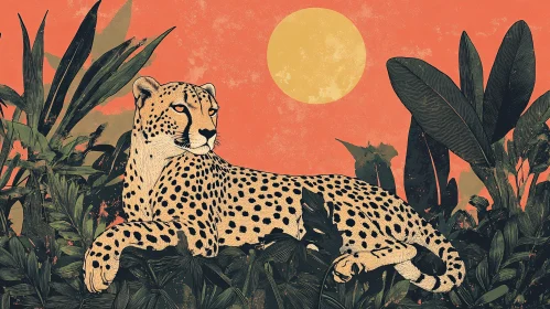 Vintage Style Cheetah Illustration