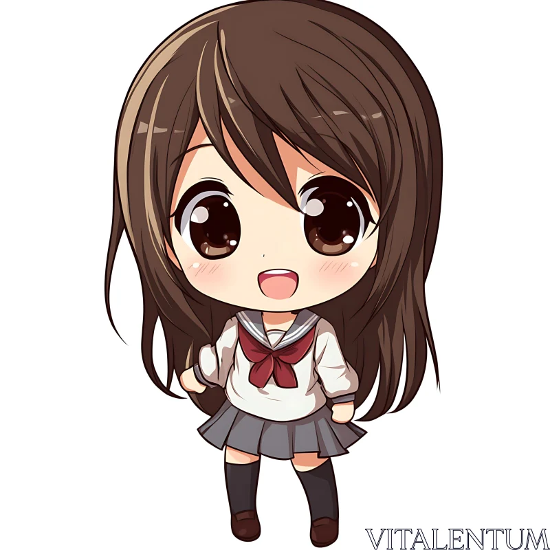 Adorable Chibi Manga Character Illustration AI Image