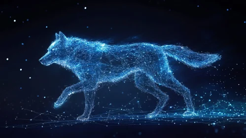 Luminous Wolf - Modern Digital Artwork