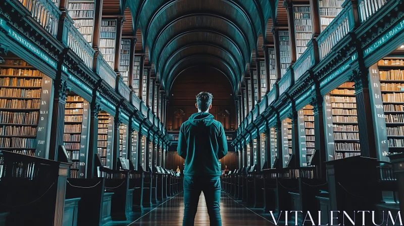 AI ART Man in Historic Library