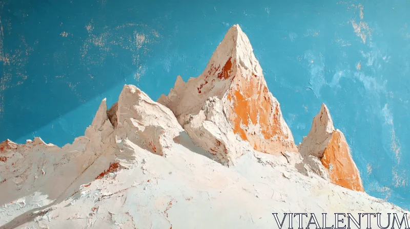 Majestic Snow-Capped Peaks Art Against Sky AI Image