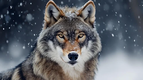 Snowy Wolf Portrait