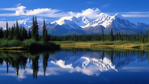 Serene Mountain Lake Landscape