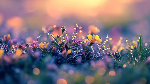 Morning Dew on Colorful Blossoms