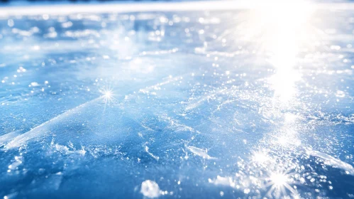 Sunlit Frozen Ice Surface