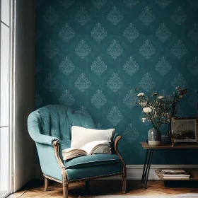 Teal Room with Vintage Armchair