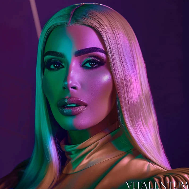 AI ART Elegant Kim Kardashian Glamour Shot